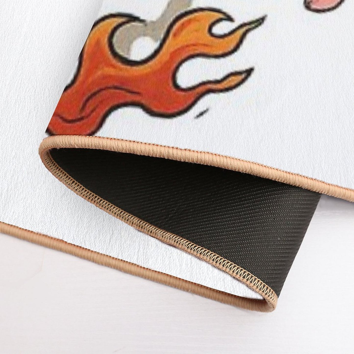 Nine-Tailed Kitsune — Battle Spirit Flame - Japanese Tattoo Style  Long-Lasting Bath Mat