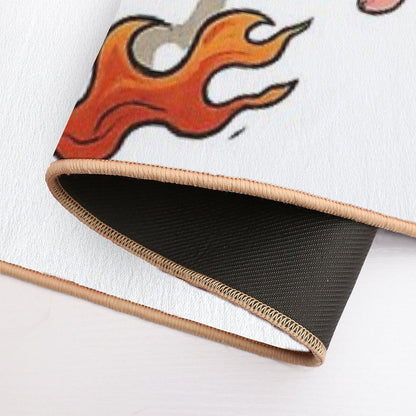Nine-Tailed Kitsune — Battle Spirit Flame - Japanese Tattoo Style  Long-Lasting Bath Mat