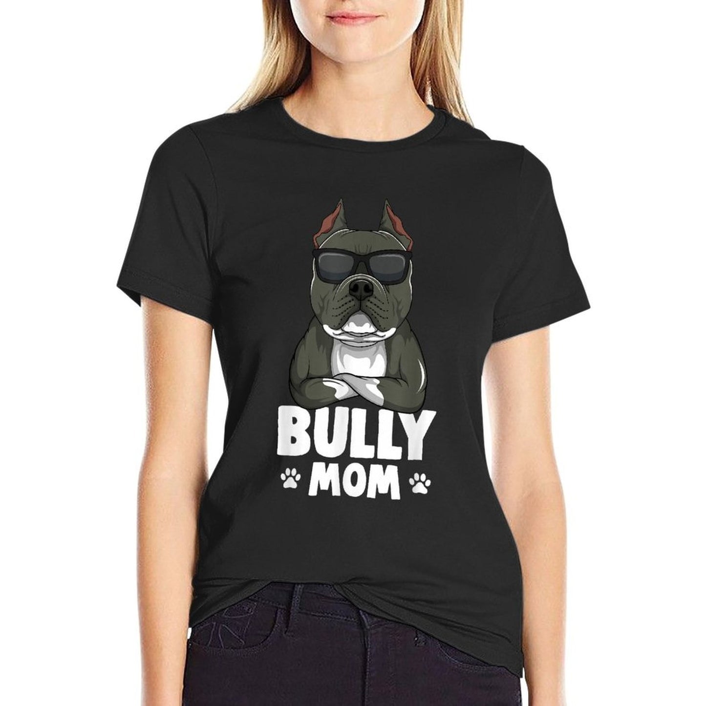 American Bully Dog Mom Women Comfortable T-Shirt
