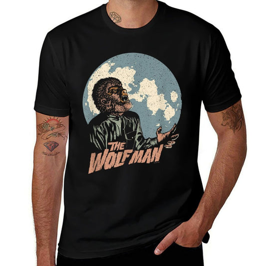 Universal Monsters Wolfman Moon  Heathered Texture T-Shirt