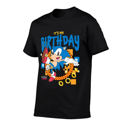 Sonic The Hedgehog Birthday Its My Birthday Cheering Sonic Premium  Fade-proof Color T-Shirt