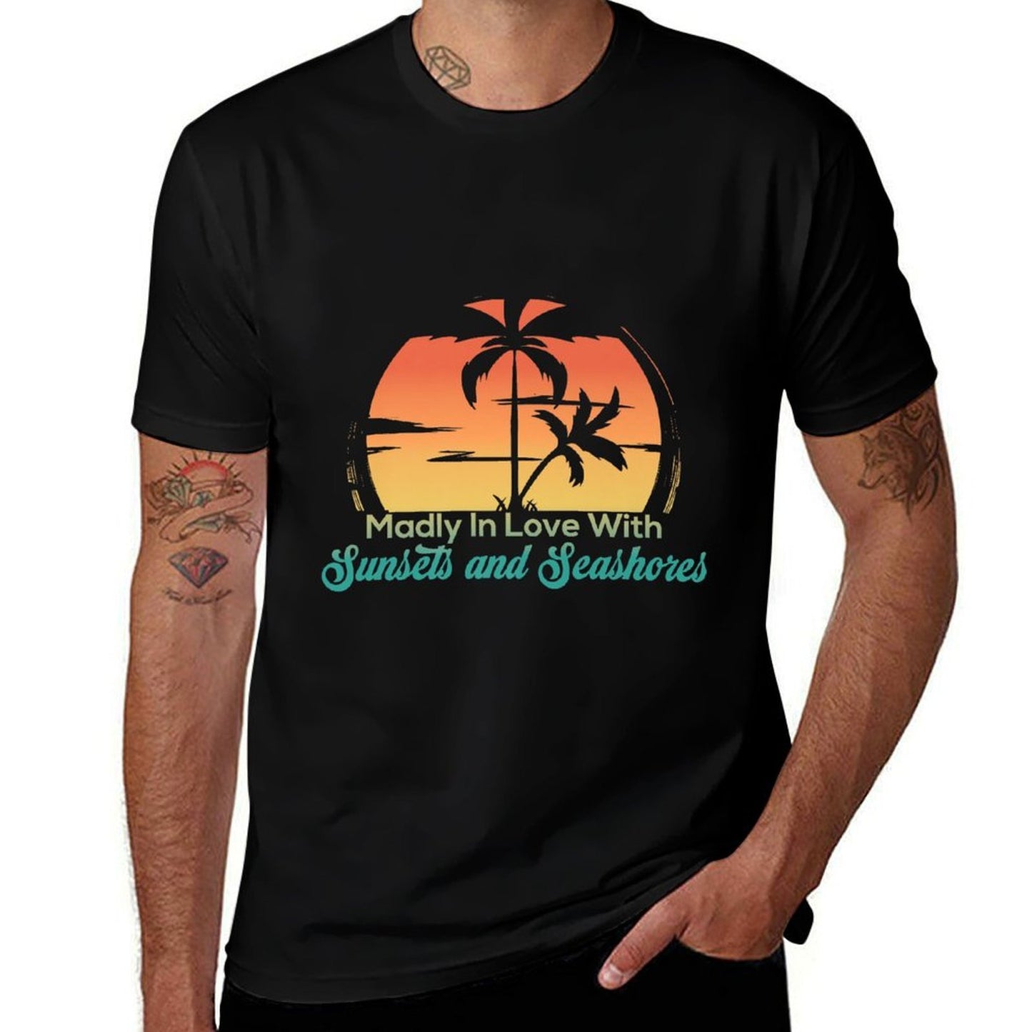 Retro Madly In Love With Sunsets And Seashores Premium  Easy-care T-Shirt