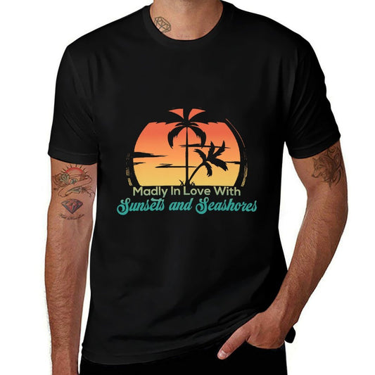 Retro Madly In Love With Sunsets And Seashores Premium  Easy-care T-Shirt