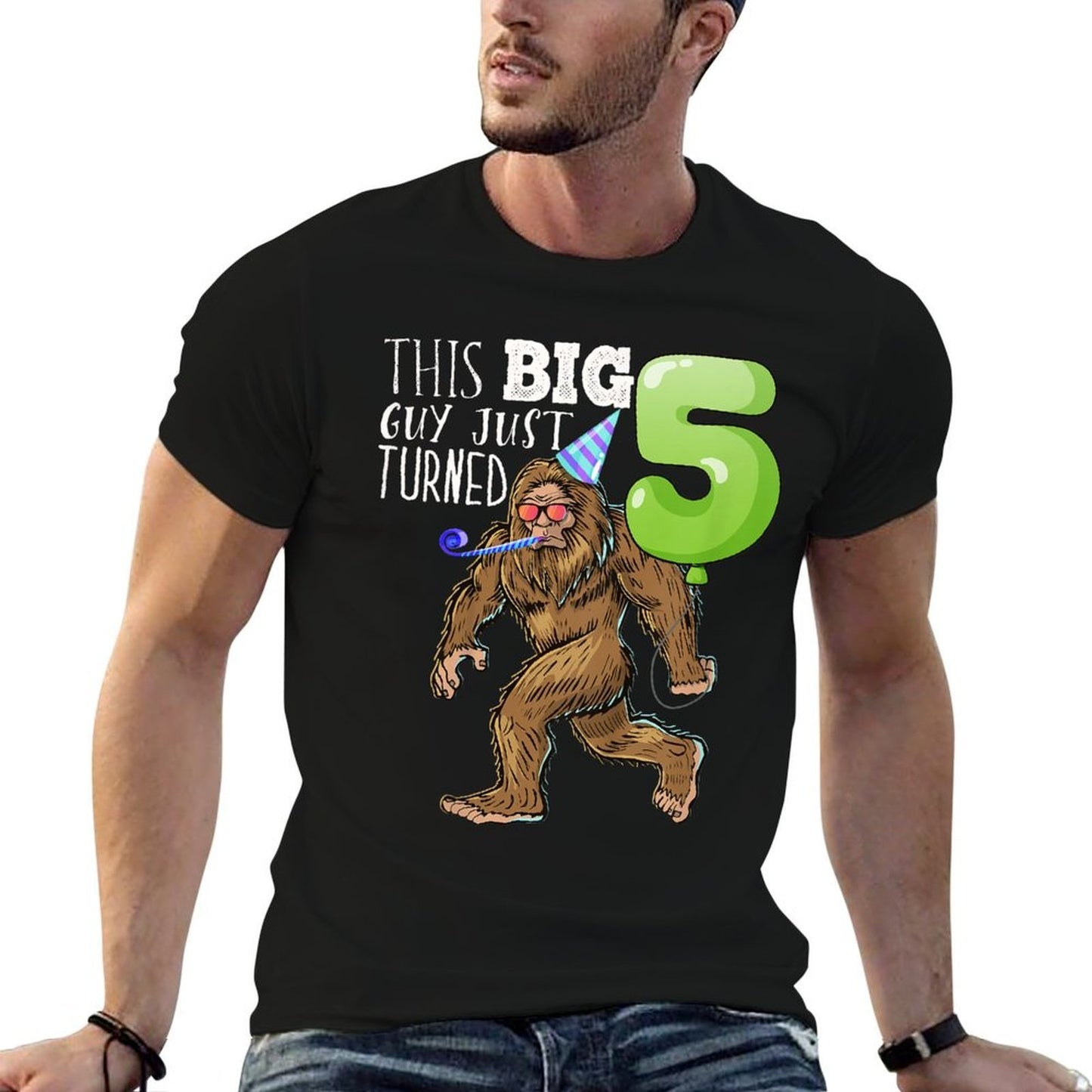 Kids Bigfoot 5th Birthday Kids Bigfoot Birthday Gift Boys  Trendy Pattern T-Shirt