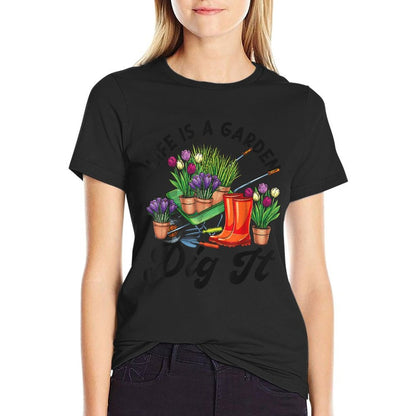 Plant Lover Gardening Pun Life Is A Garden Dig It  Vintage-inspired T-Shirt