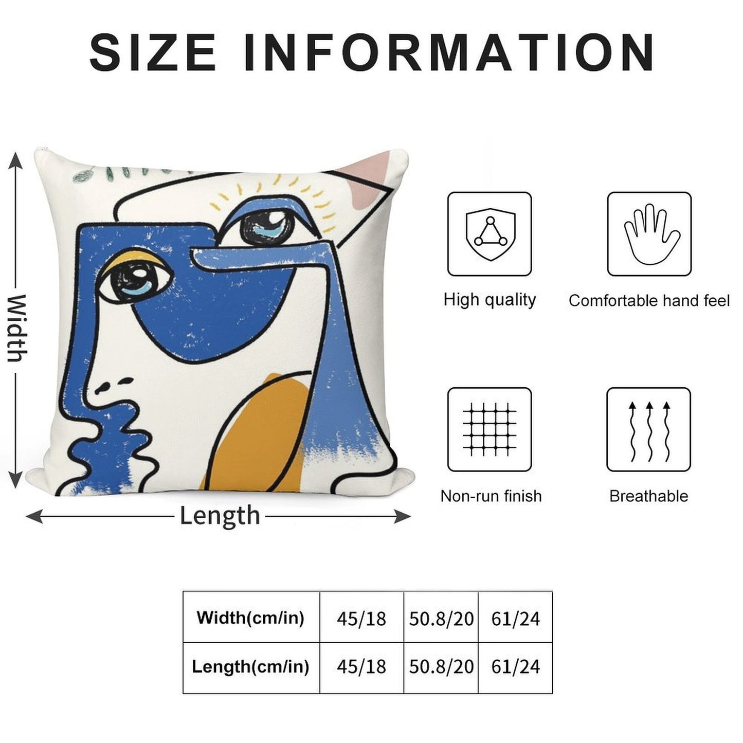 Minimal  Cute Face Soft Washable Throw Pillow