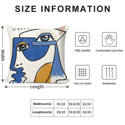 Minimal  Cute Face Soft Washable Throw Pillow