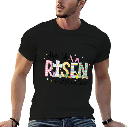 He Is Risen Jesus Christian Happy Easter Women Kids Girls  Wrinkle-resistant T-Shirt