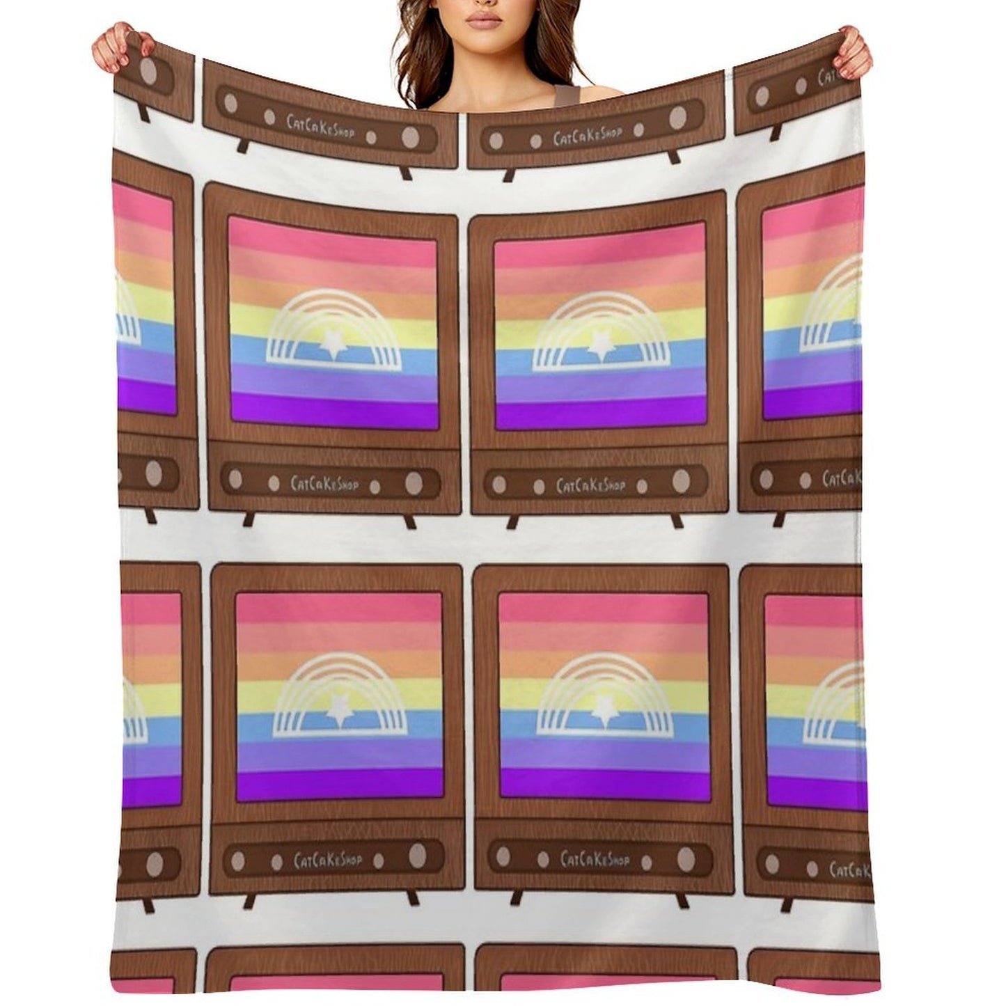 TV Glowing in Xenogender Colors Versatility Throw Blanket