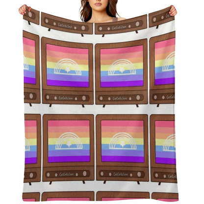 TV Glowing in Xenogender Colors Versatility Throw Blanket