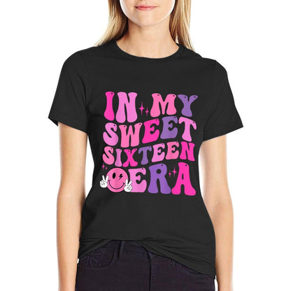 In My Sweet Sixteen Era Groovy Retro Boy Girl 16th Birthday  Moisture-wicking T-Shirt