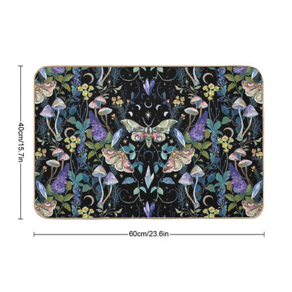 Crystal Moth Mushroom  Absorbent Bath Mat