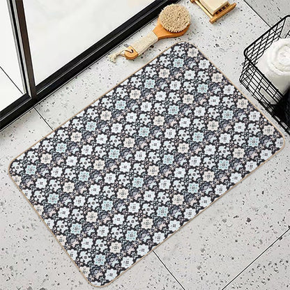 Flowers And Butterflies Abstract O  Stain-Proof Bath Mat