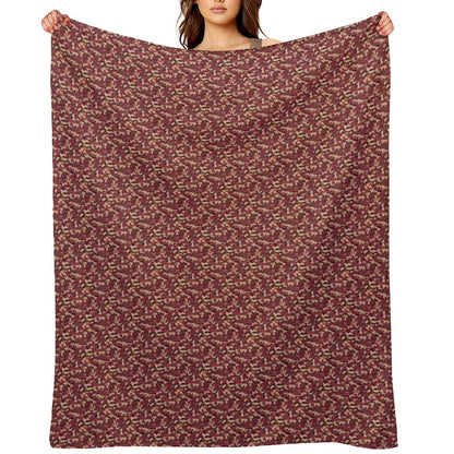 Burgundy Tan Black And Grey Camo Tacticool Pattern Machine-washable Throw Blanket