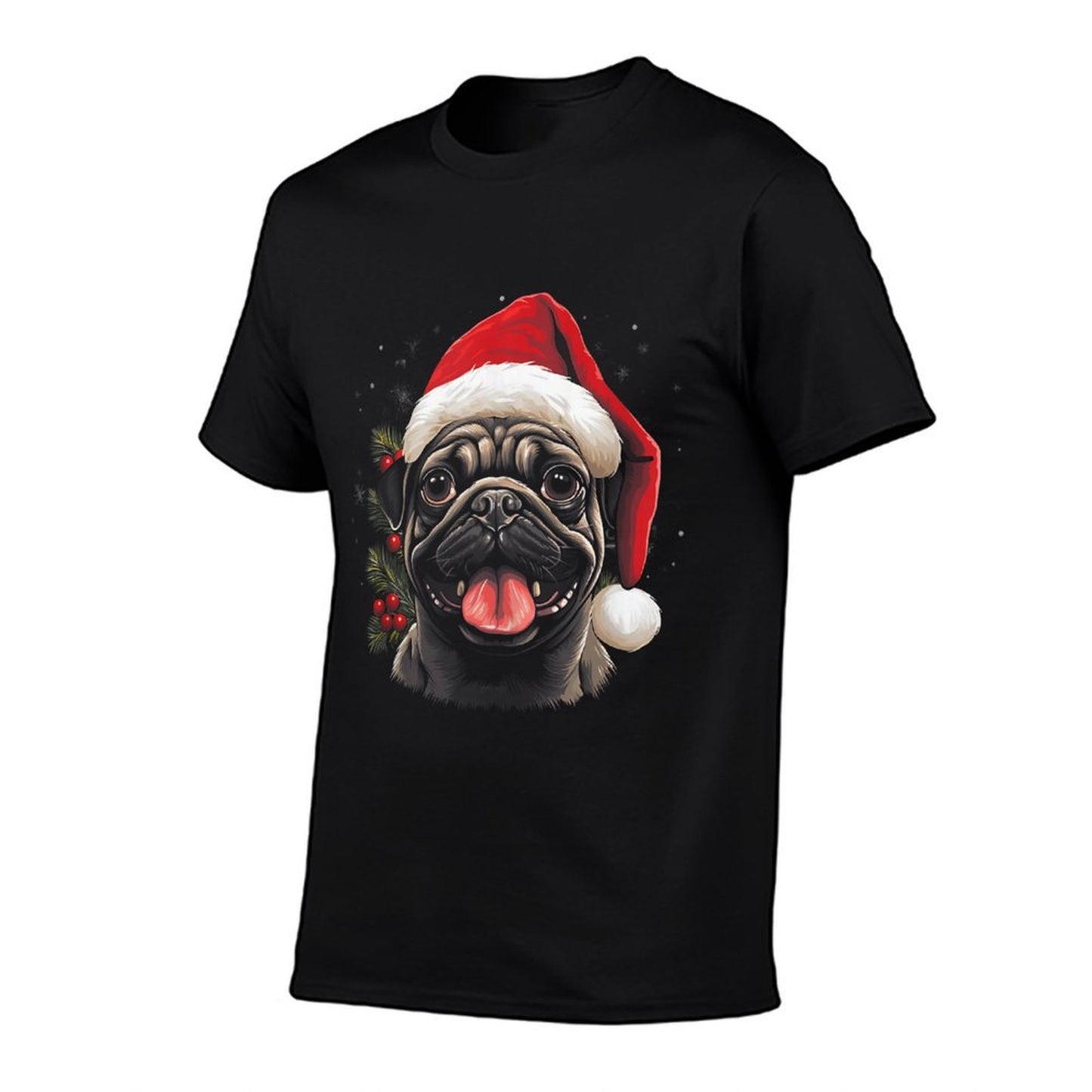 Pug Dog - Christmas Funny Santa Holiday Men Women Comfortable T-Shirt