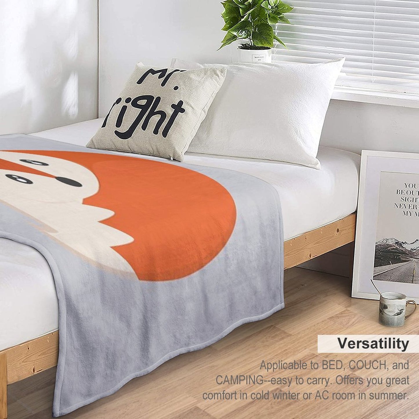 Hello Sleepy Fox Sustainable Throw Blanket