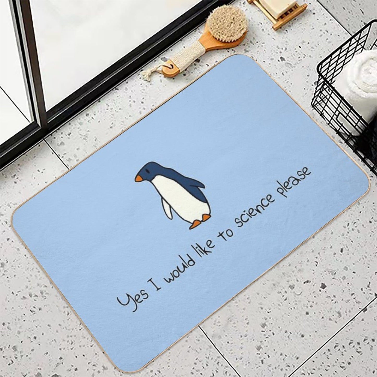 Yes I Would Like To Science Please Penguin  Anti-Trip Bath Mat