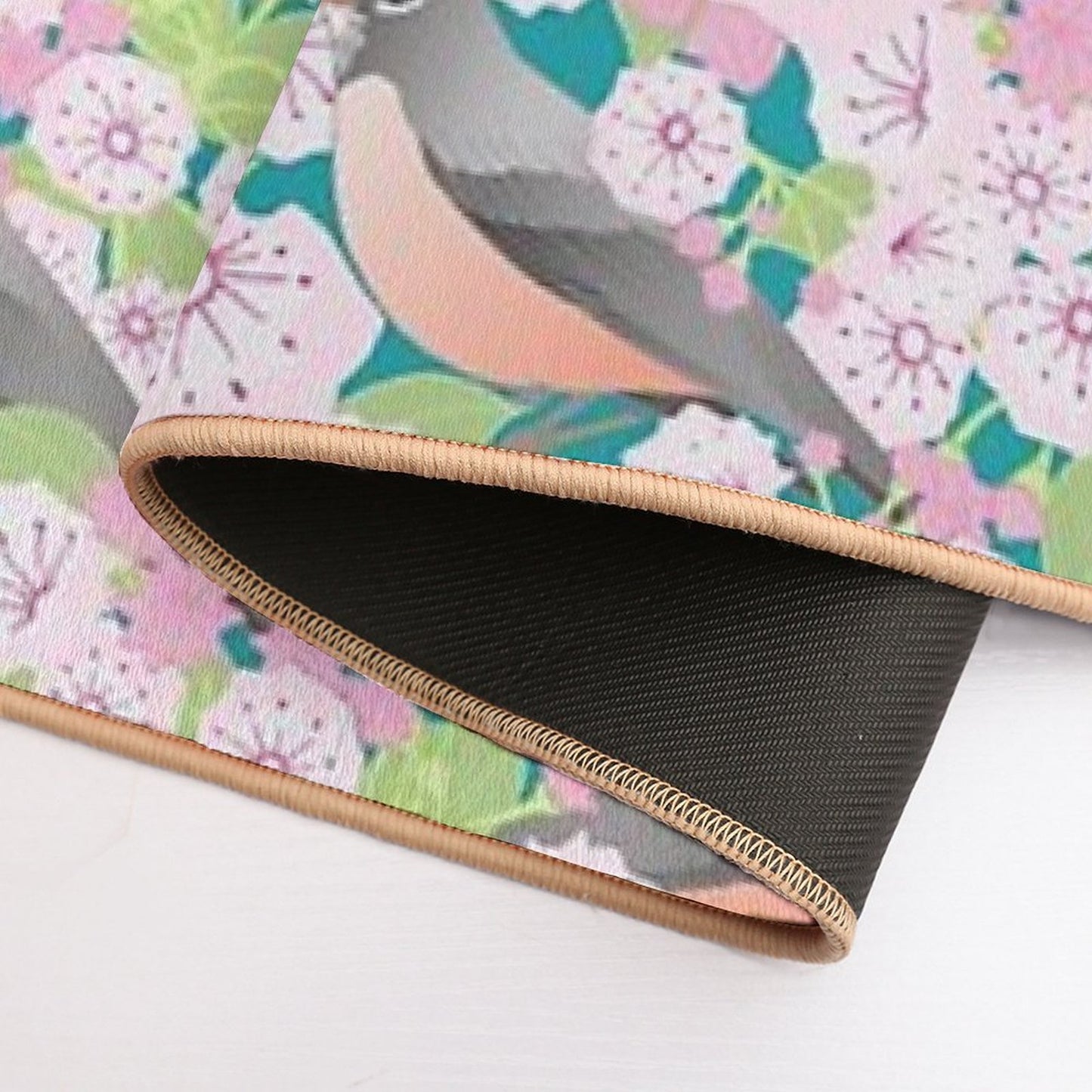 Conneticut State Flower And Bird  Non-Slip Bath Mat