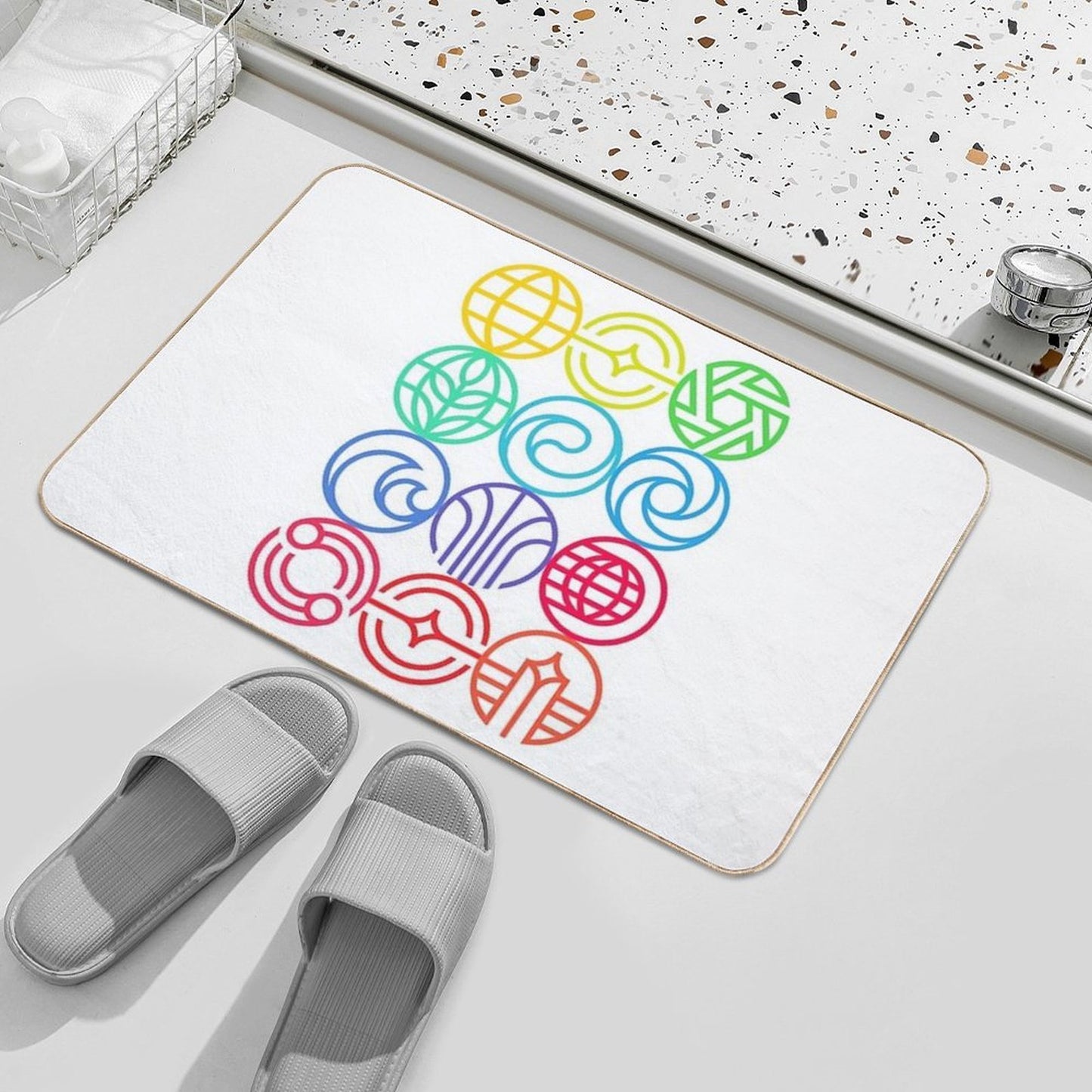 New Epcot Logos  Easy Maintenance Bath Mat