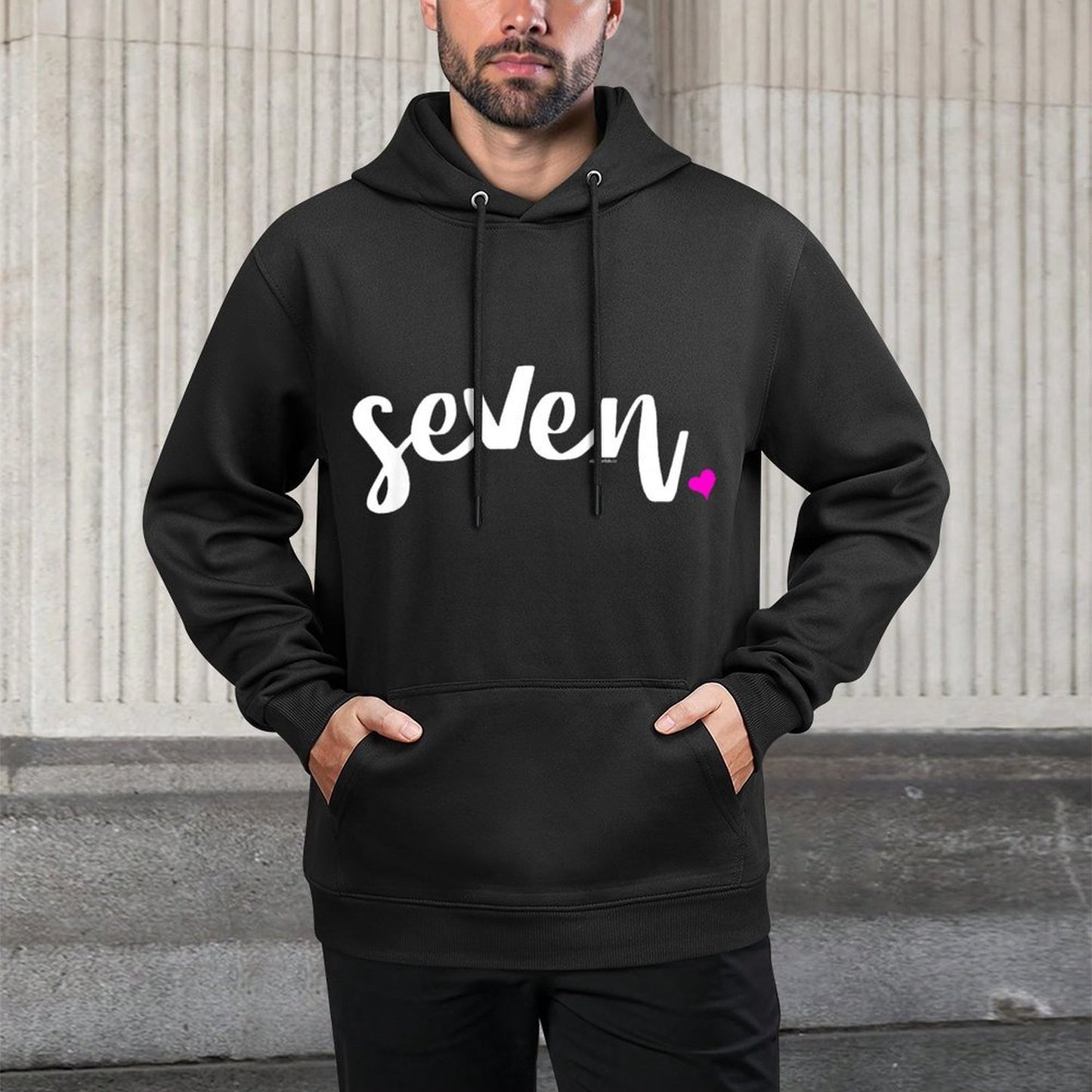 7th Birthday Girl 7 Year  Age 7 Seven Party Idea Pink Casual Wear Hoodie