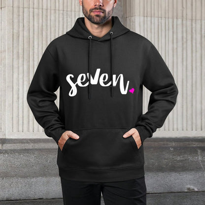 7th Birthday Girl 7 Year  Age 7 Seven Party Idea Pink Casual Wear Hoodie