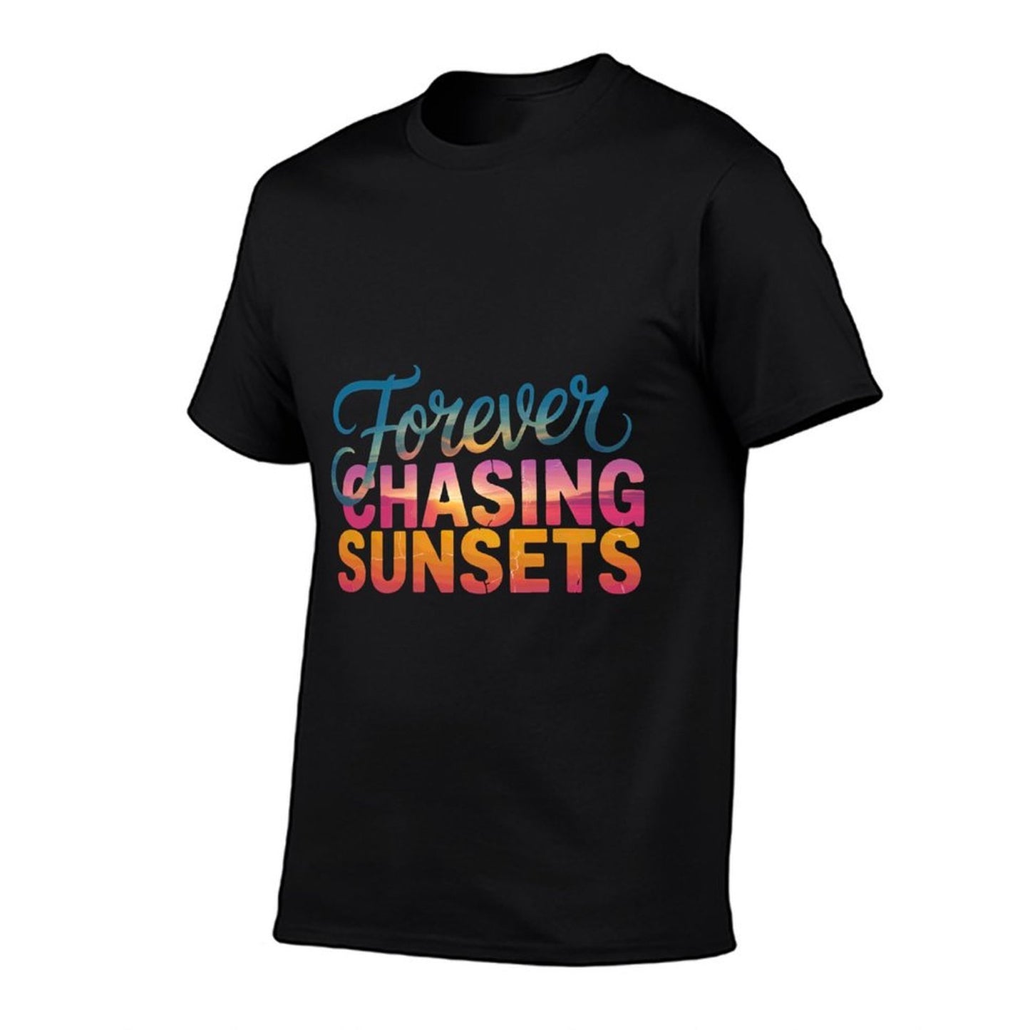 Forever Chasing Sunsets Inspirational Quote  Oversized Silhouette T-Shirt