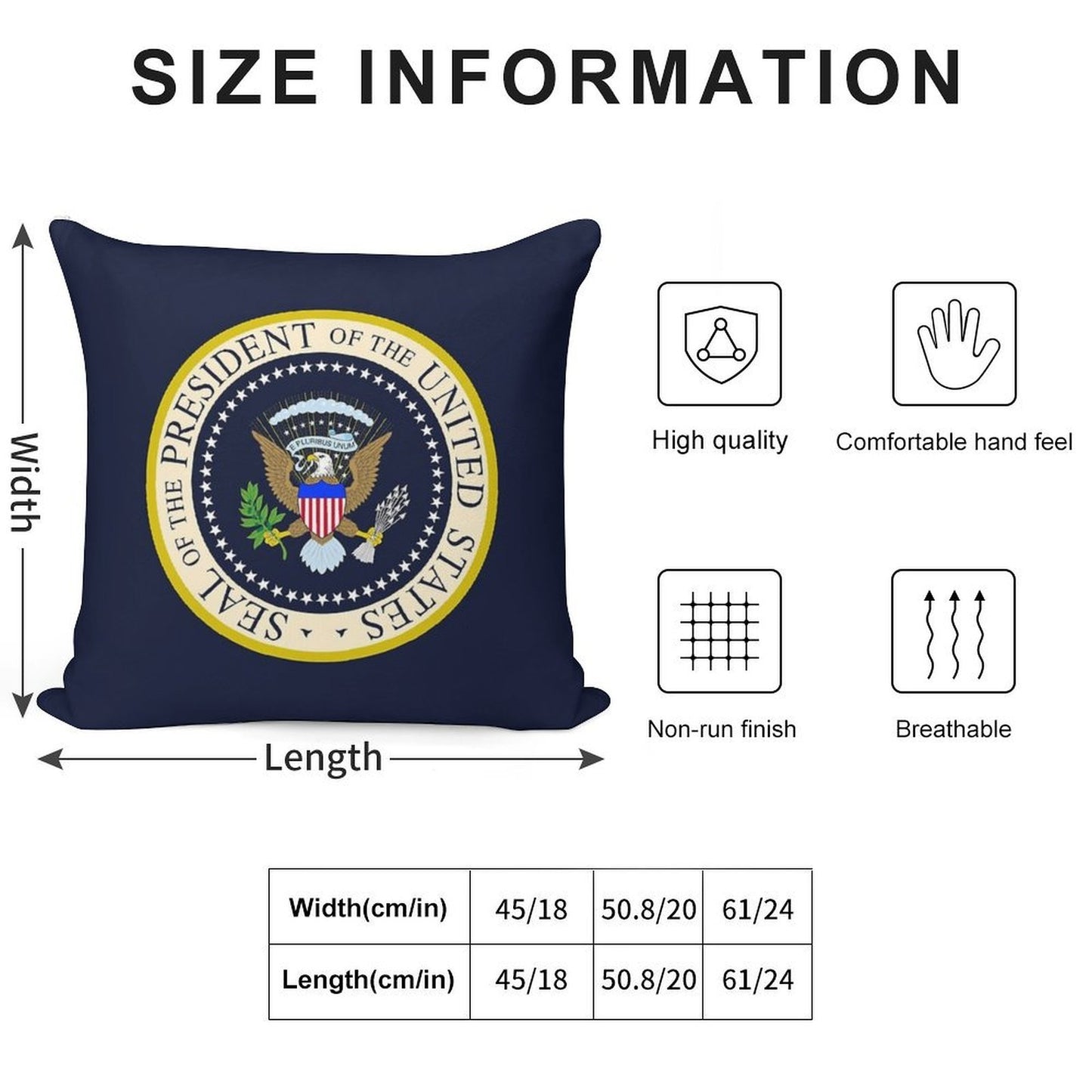 Seal of The President of The United States Soft Decorative Cover Throw Pillow