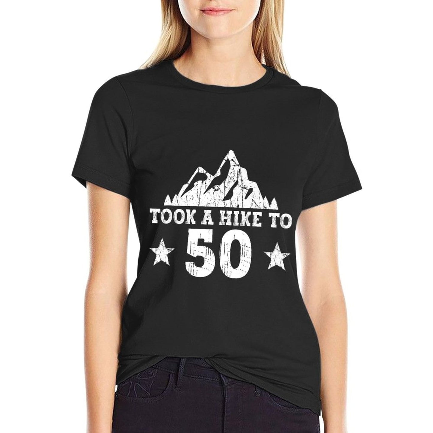Took A Hike To 50 - Hiking 50th Birthday Hiker Premium  Heathered Texture T-Shirt