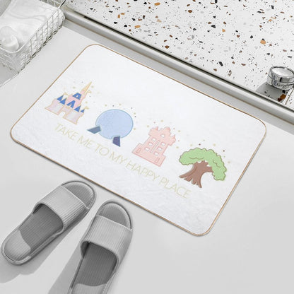 Take Me to My Happy Place - Four Magic Kingdoms  Dirt-Trapping Bath Mat