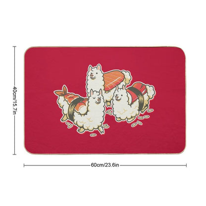 Alpaca Sushi Niguiri  Eco-Friendly Bath Mat