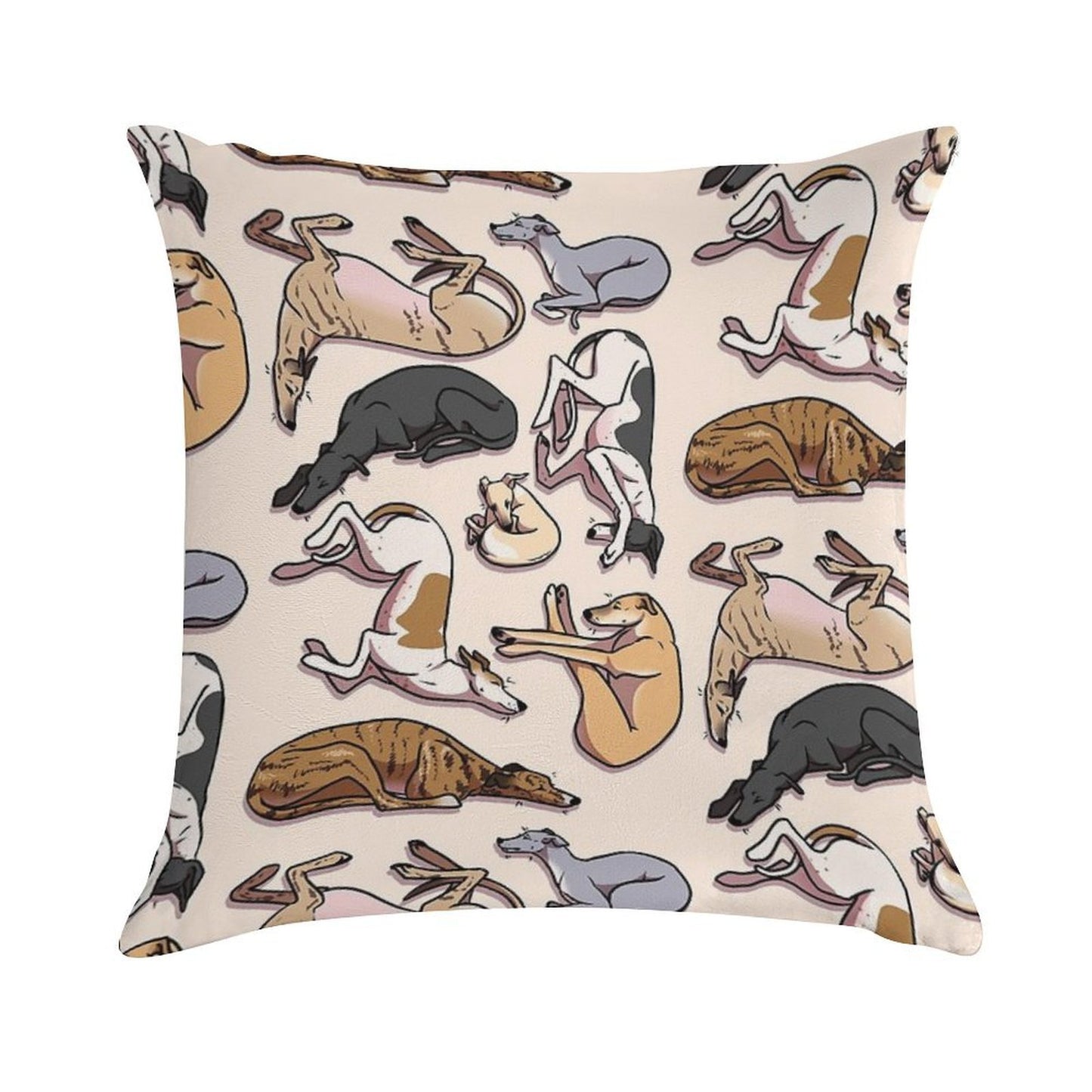 Sleeping Hounds Soft Short Plush Fabric Throw Pillow