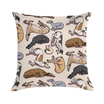 Sleeping Hounds Soft Short Plush Fabric Throw Pillow