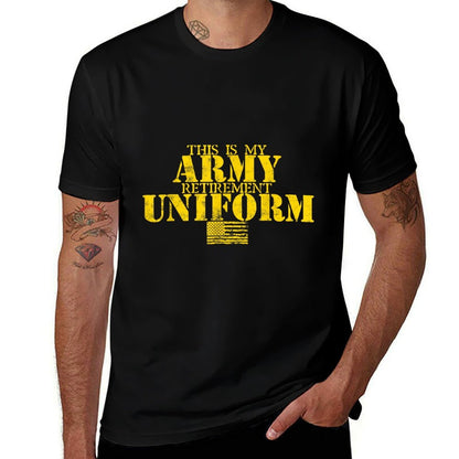 This Is My Army Retirement Uniform Retired Military Army  Summer-ready Fabric T-Shirt