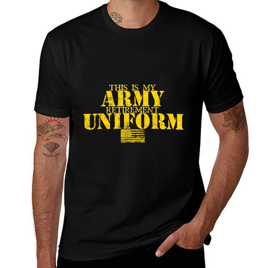 This Is My Army Retirement Uniform Retired Military Army  Summer-ready Fabric T-Shirt