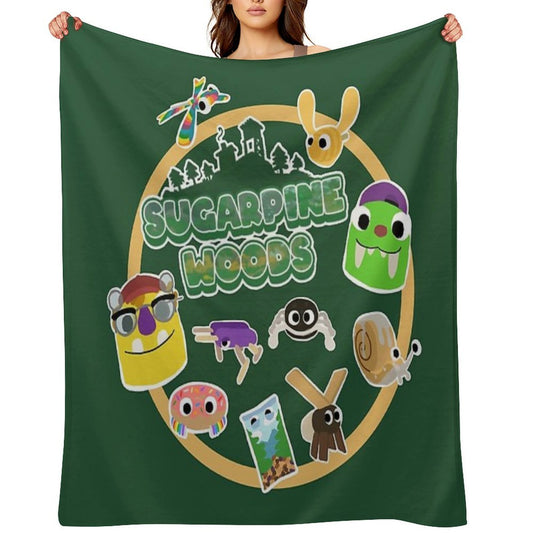 Sugarpine Woods Bugsnax Characters Kinda Bug, Kinda Snack  Bookbag  Bugsnax Snax And Grumpus Multi-functional Throw Blanket
