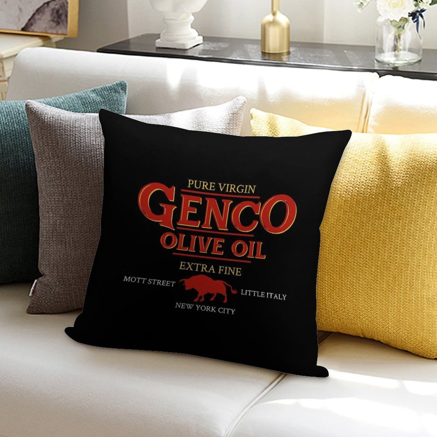 Genco Olive Oil Godfather Soft Easy Maintenance Throw Pillow