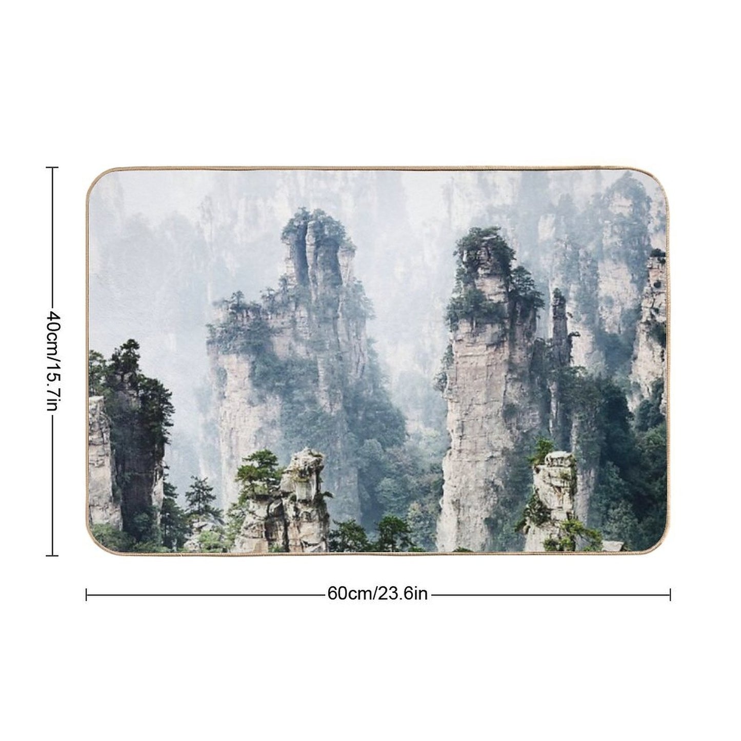 Floating Mountains Zhangjiajie National Forest Park Art Photo Print  Slip-Resistant Bath Mat