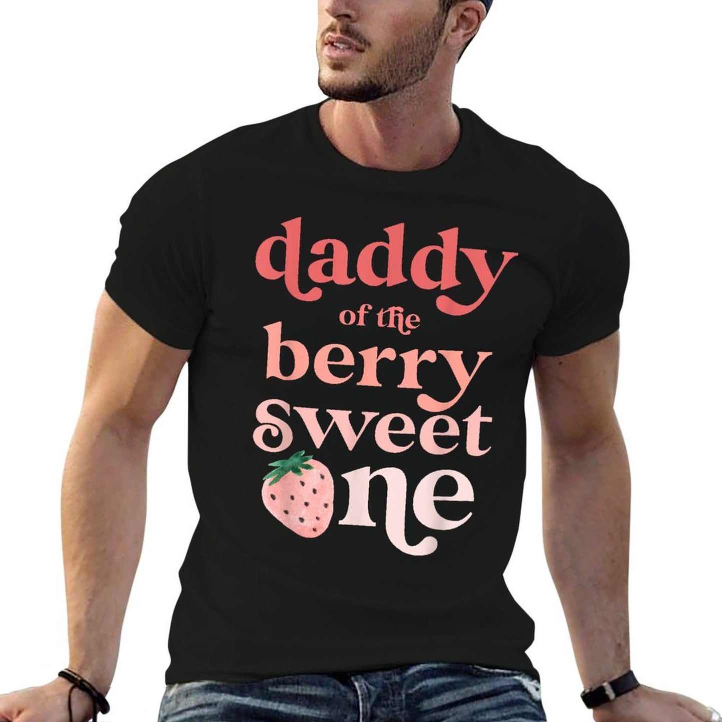 Daddy of The Berry Sweet One Strawberry First Birthday 1st  Lightweight T-Shirt