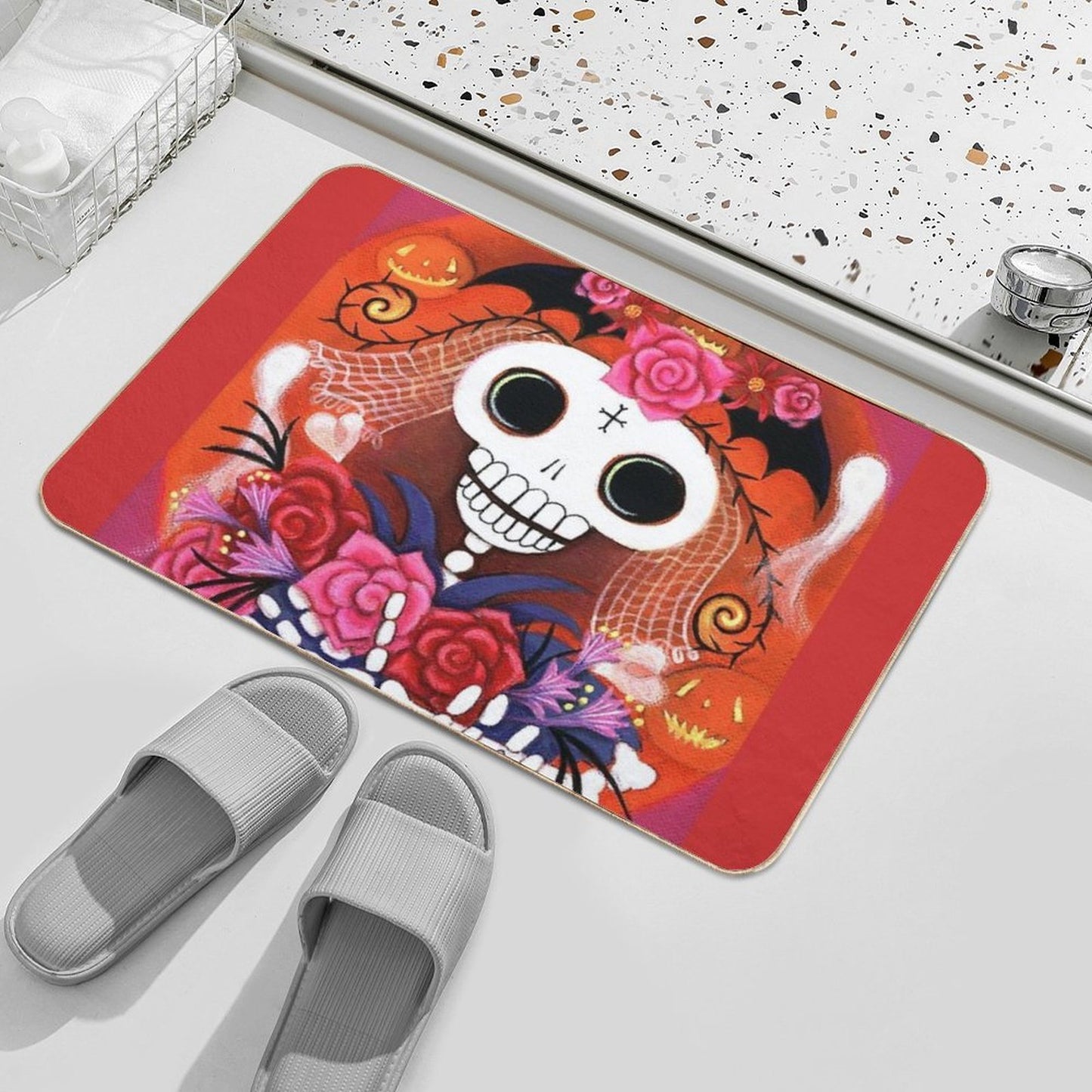Halloween Skelly Bride  High-Traffic Bath Mat