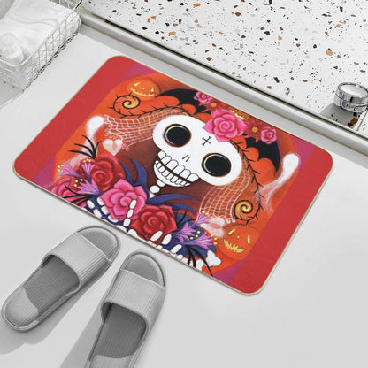Halloween Skelly Bride  High-Traffic Bath Mat
