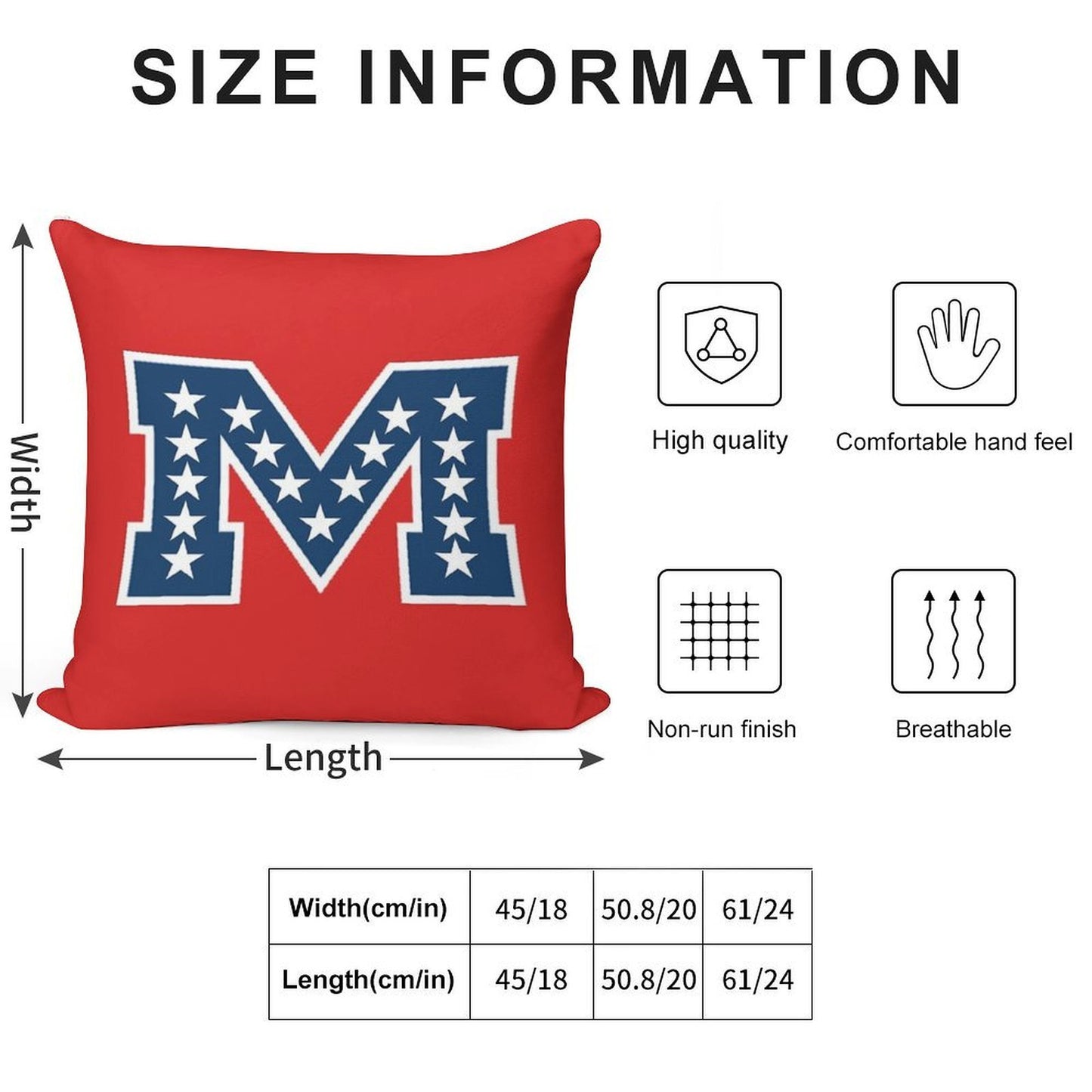 Battle M Soft Hidden Zipper Throw Pillow