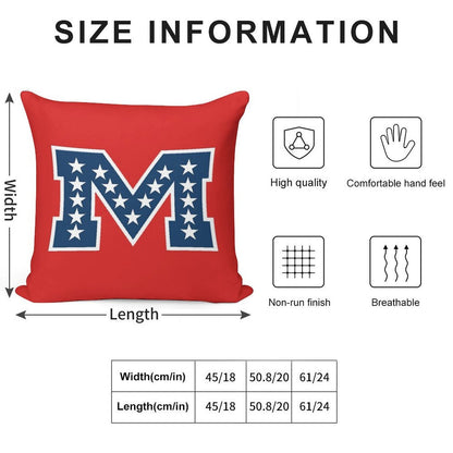 Battle M Soft Hidden Zipper Throw Pillow