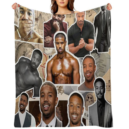 Michael B Jordan Photo Collage All-season Throw Blanket