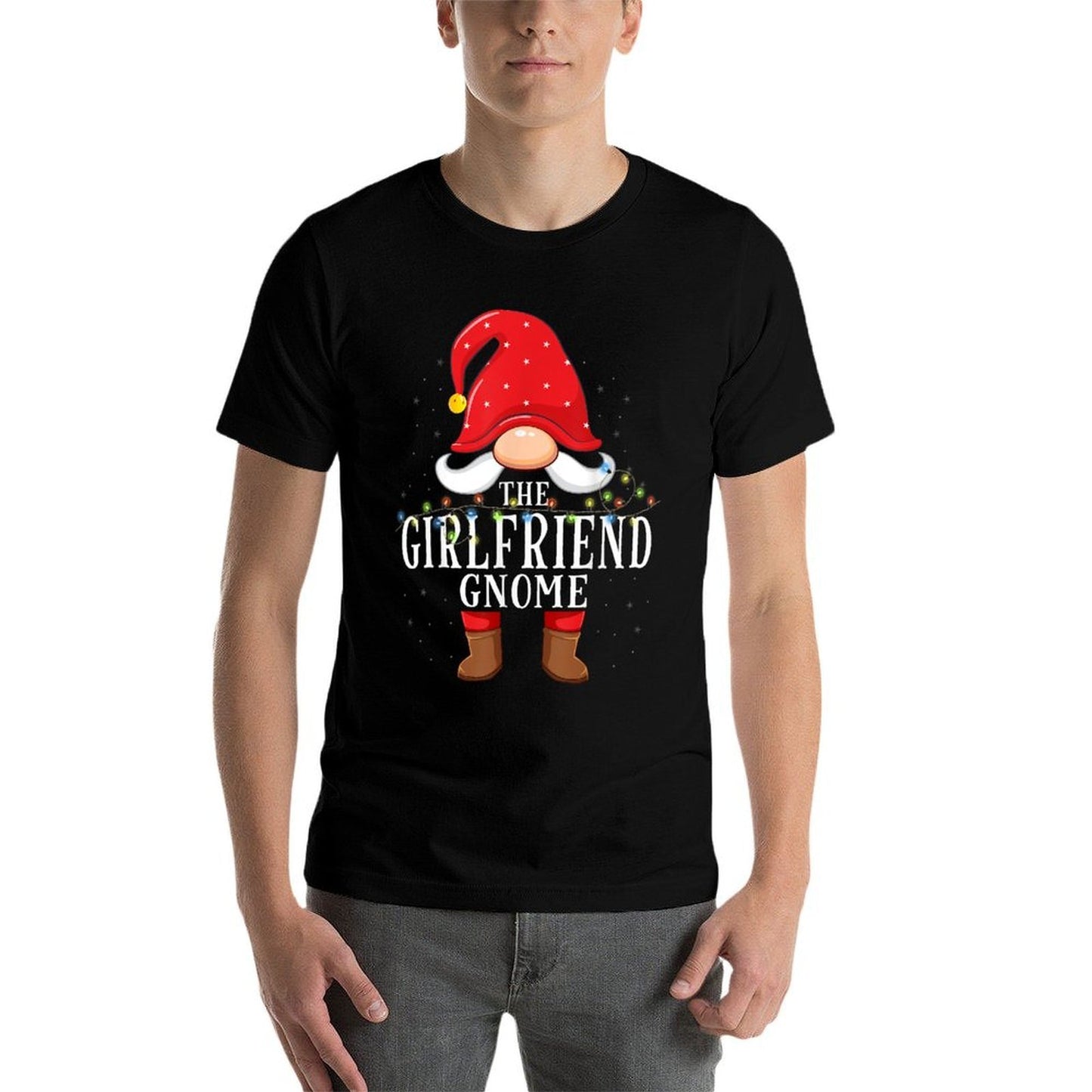 Girlfriend Gnome Matching Christmas Family Pajama  Ribbed Collar T-Shirt