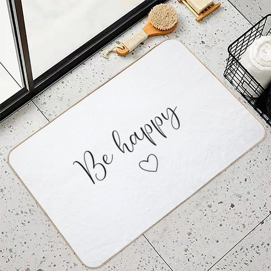 Be Happy - Artwork  Fade-Resistant Bath Mat