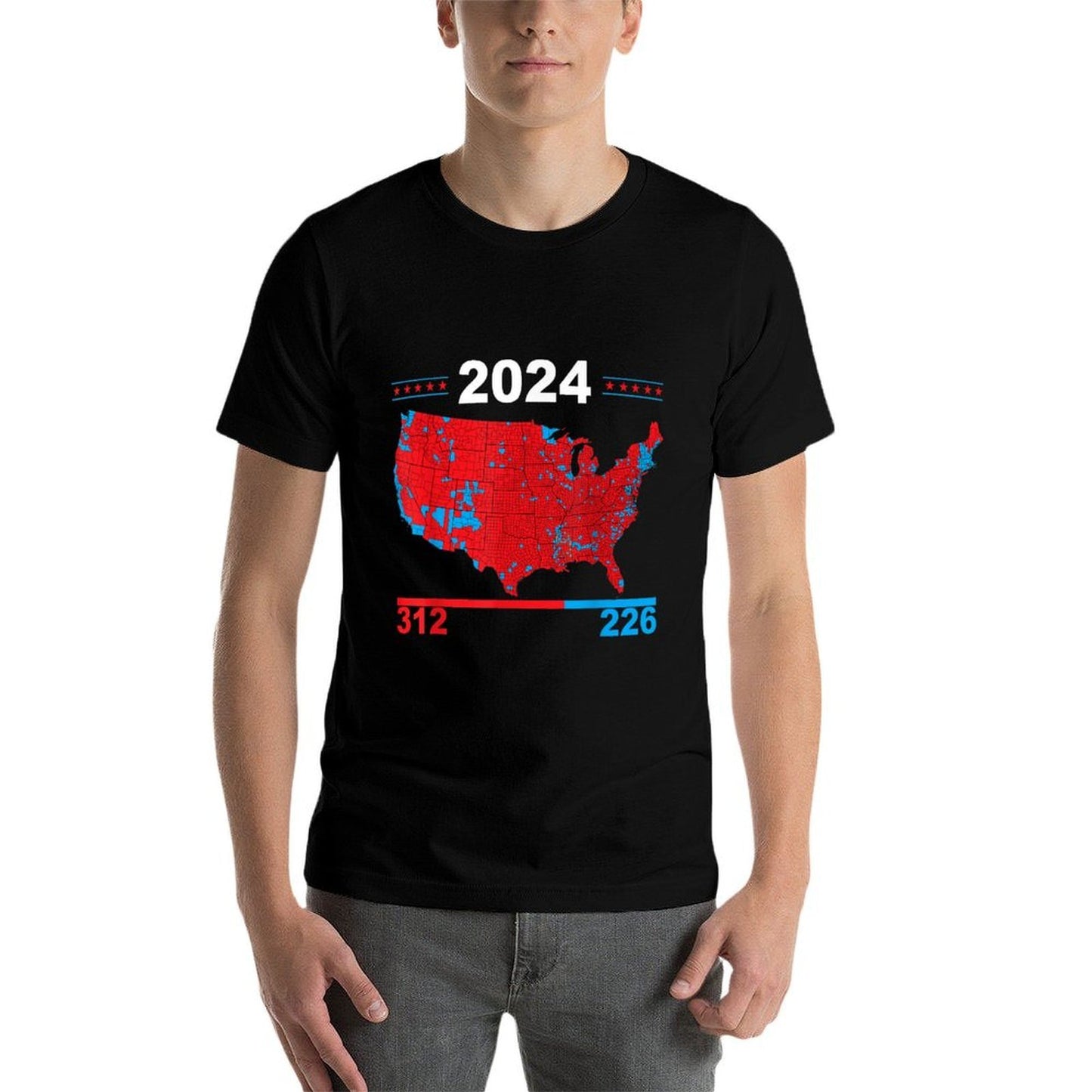 Electoral Map Trump 312 Red 2024 Election Results Map 2024  Vintage-inspired T-Shirt