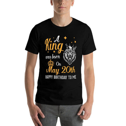 A King Was Born On May 20th Happy Birthday To Me You Dad Son  Polyester Blend T-Shirt