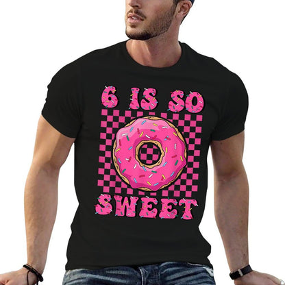 6 Is So Sweet 6th Birthday Matching Groovy Pink Donut Party  Breathable T-Shirt