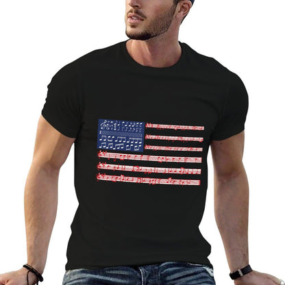 4th Of July National Anthem Music Note USA Kids Adults  Breathable T-Shirt