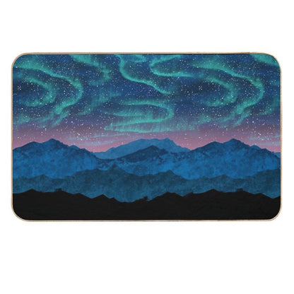Aurora Borealis over Mountains  Versatile Bath Mat